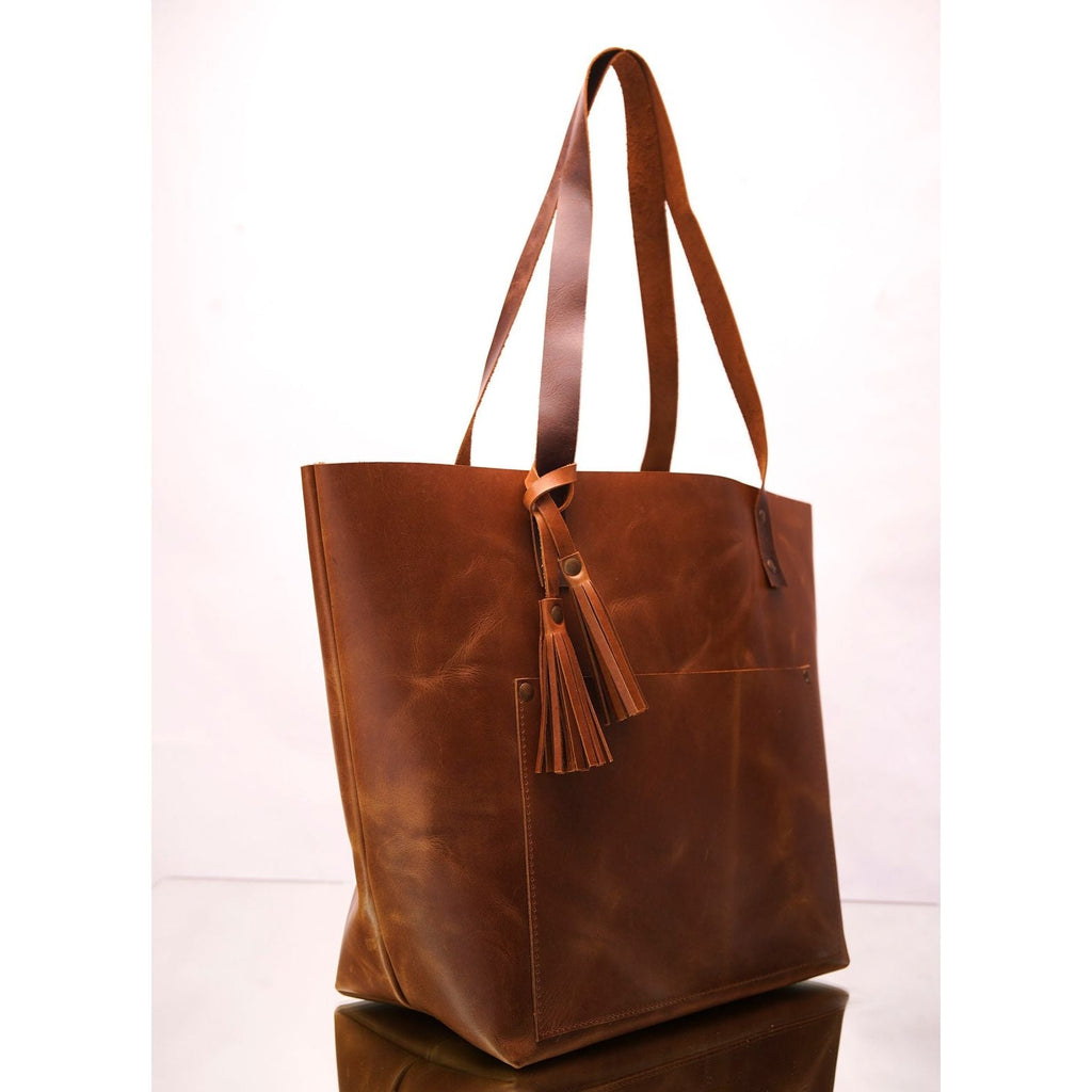 Sophisticated Rustic Leather Tote Bag