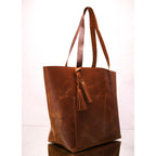 Sophisticated Rustic Leather Tote Bag