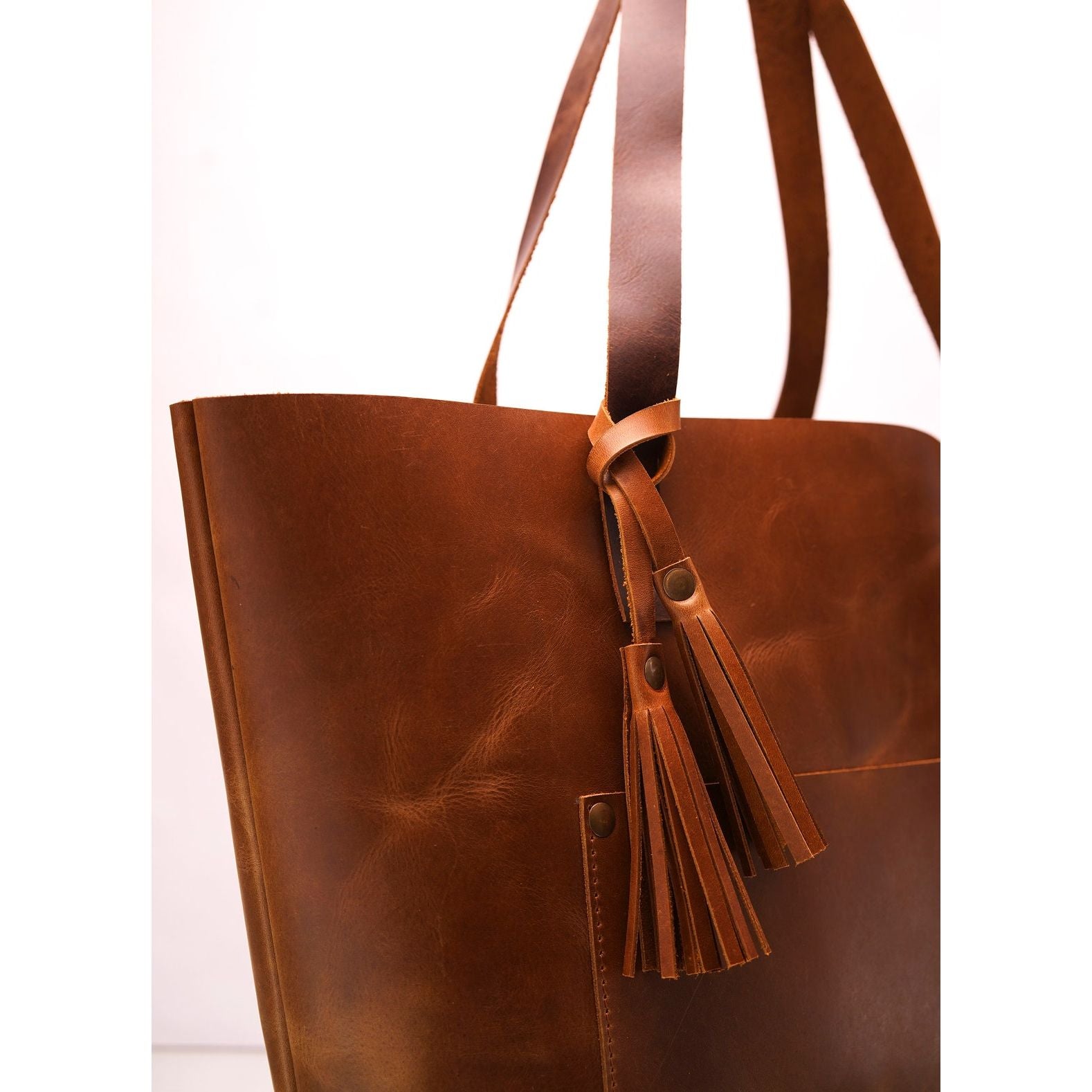 Sophisticated Rustic Leather Tote Bag