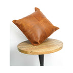 Cowhide Tan Leather Cushion Cover