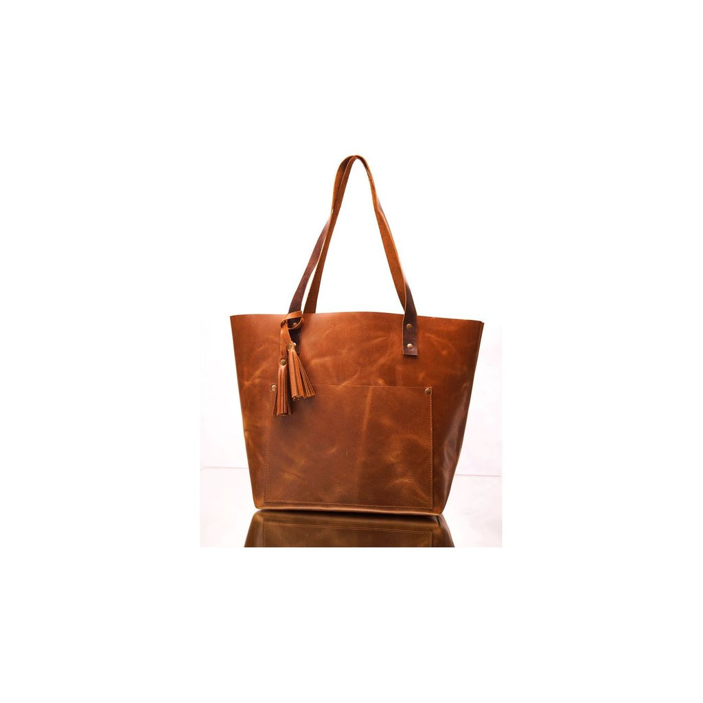 Sophisticated Rustic Leather Tote Bag