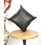 Genuine Vintage Black Leather Cushion
