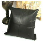 Genuine Vintage Black Leather Cushion