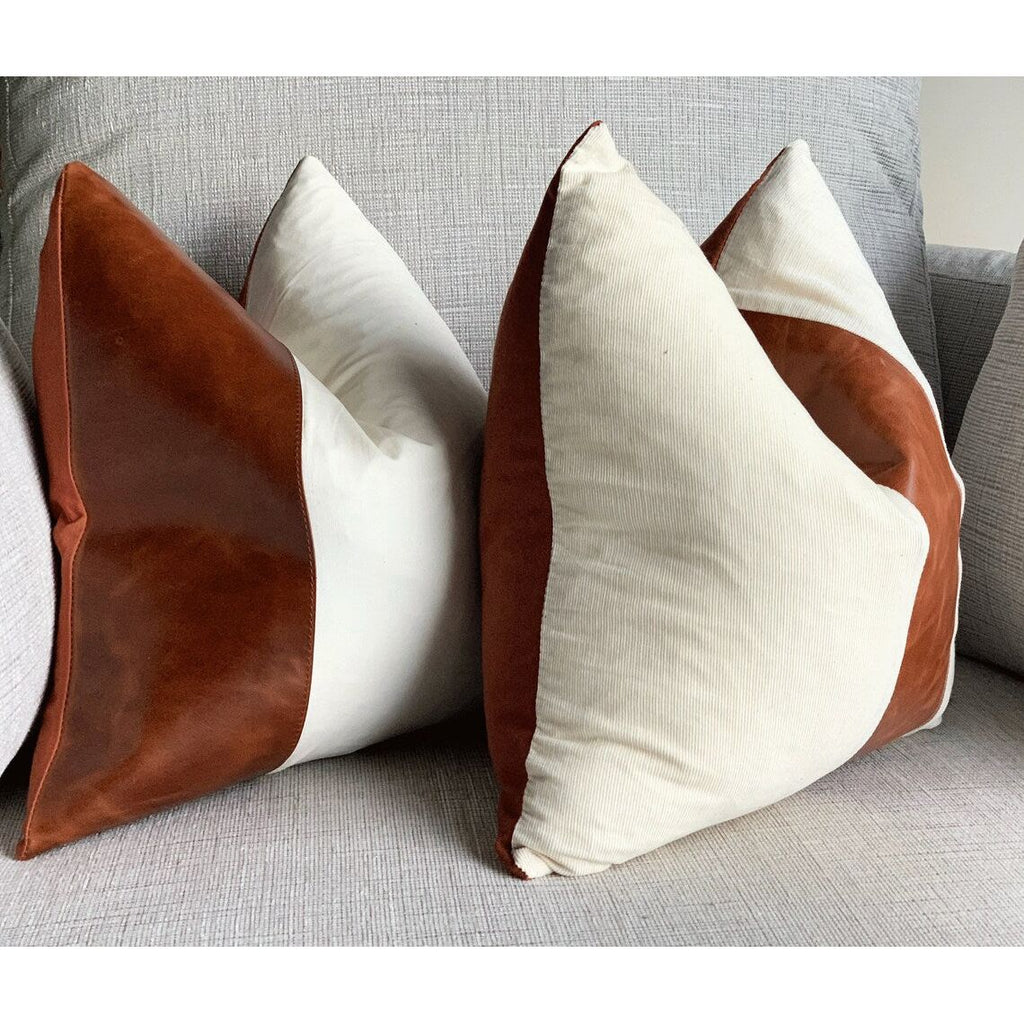 White Lux Leather Cushion