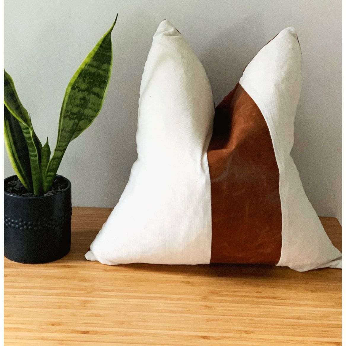 White Lux Leather Cushion