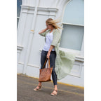 Customized Classic Brown Leather Tote Bag