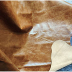 Exquisite Leather Tan Moroccan Ottoman