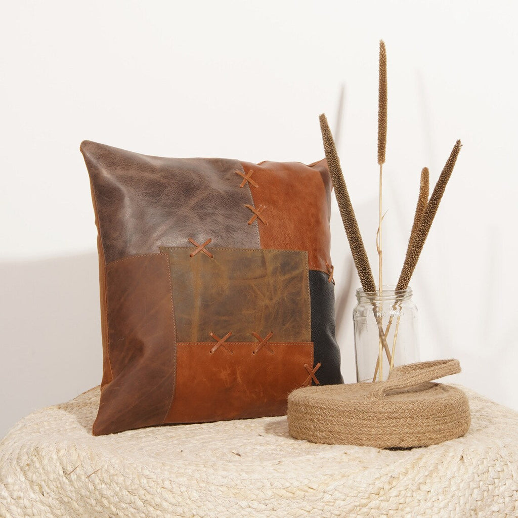 Timeless Vintage Charm Leather Cushion Cover