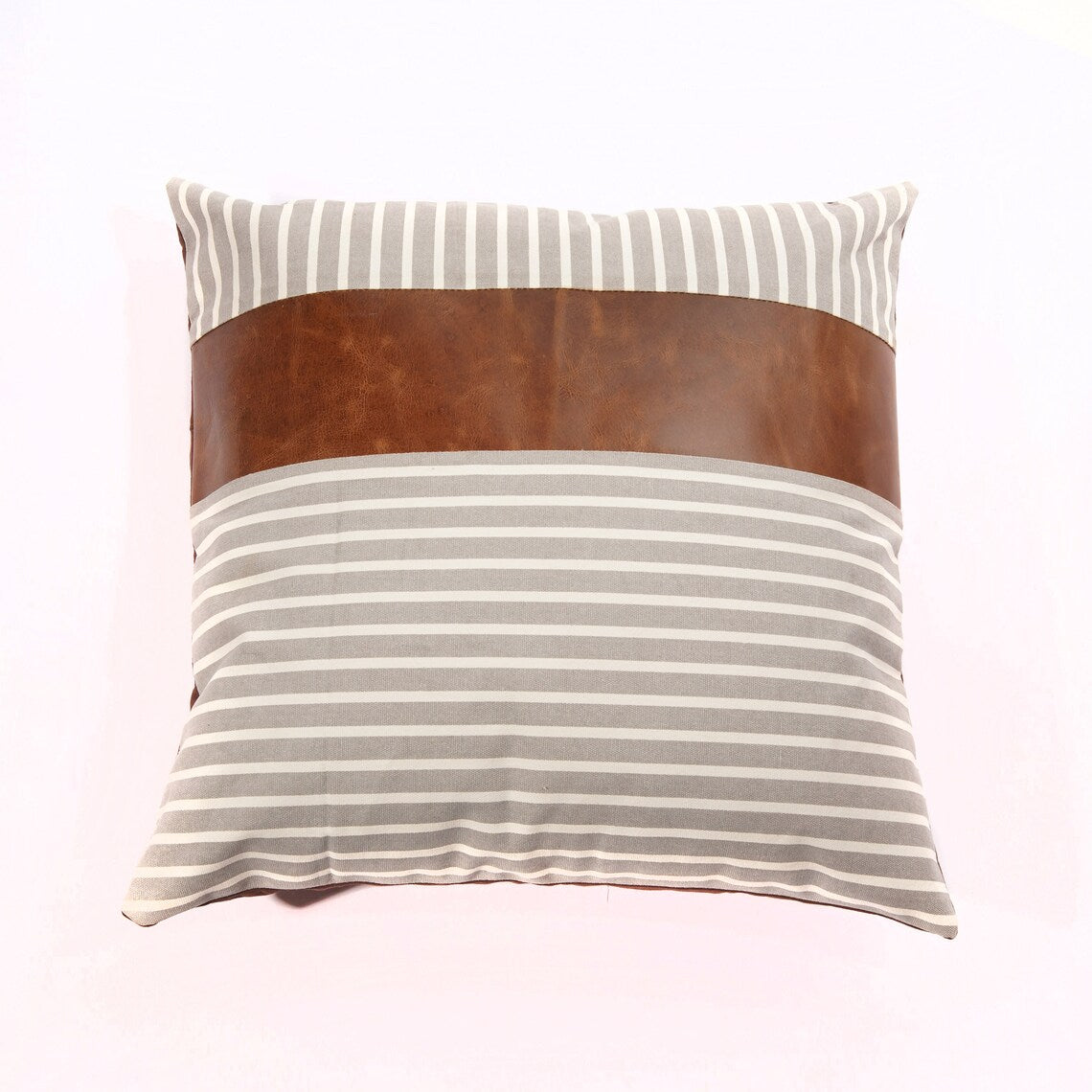 Vintage Tan Pillow Cover Genuine Leather Cushion