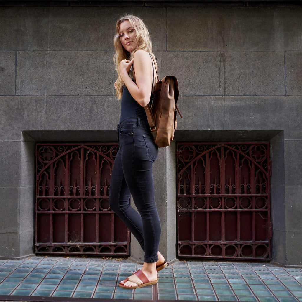 City Adventurer Handcrafted Leather Backpack