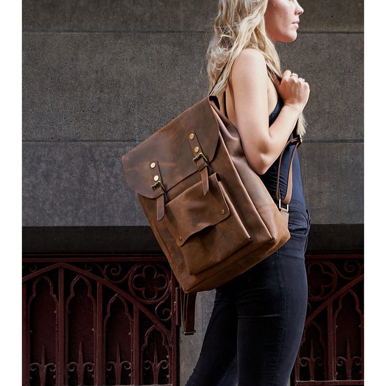 City Adventurer Handcrafted Leather Backpack