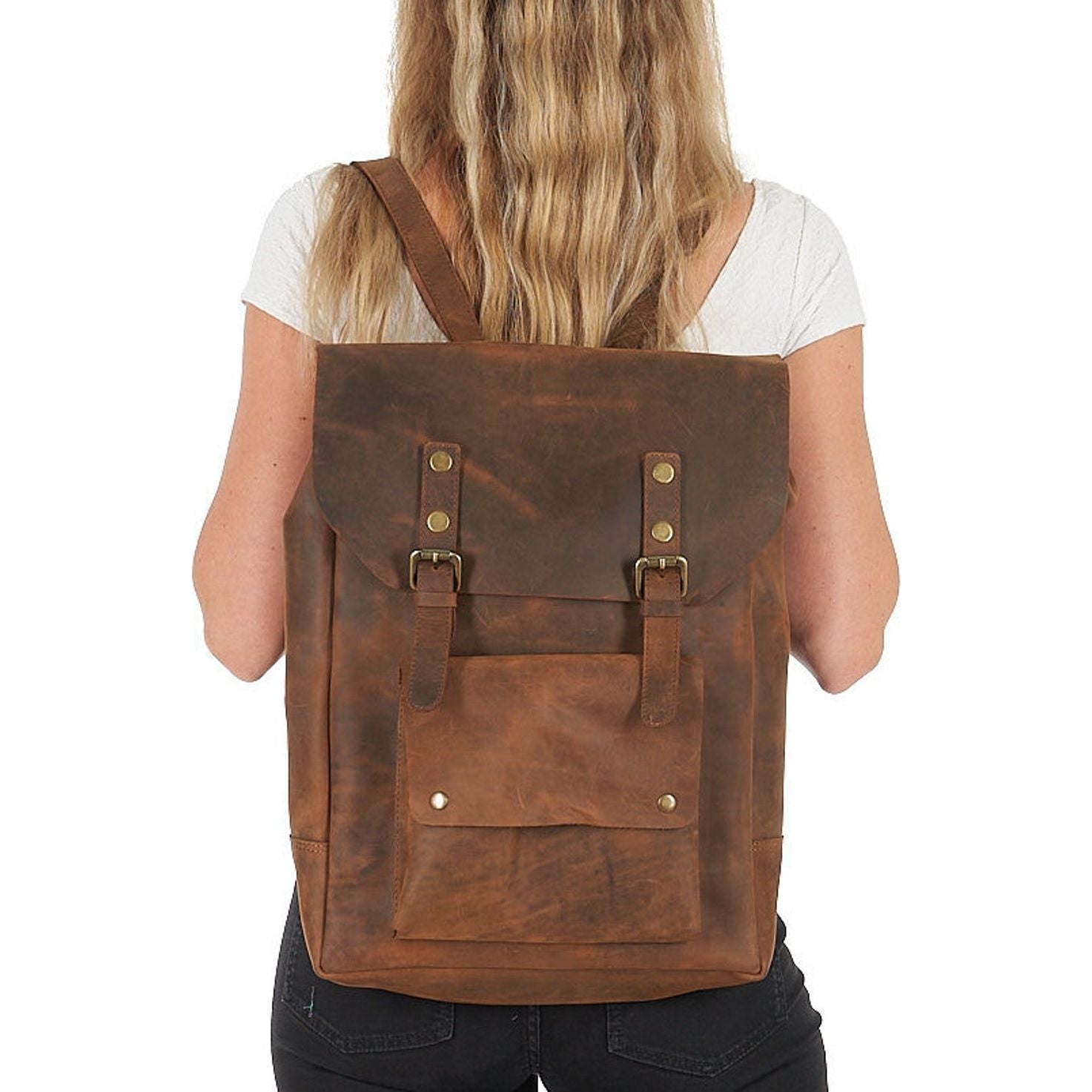 City Adventurer Handcrafted Leather Backpack
