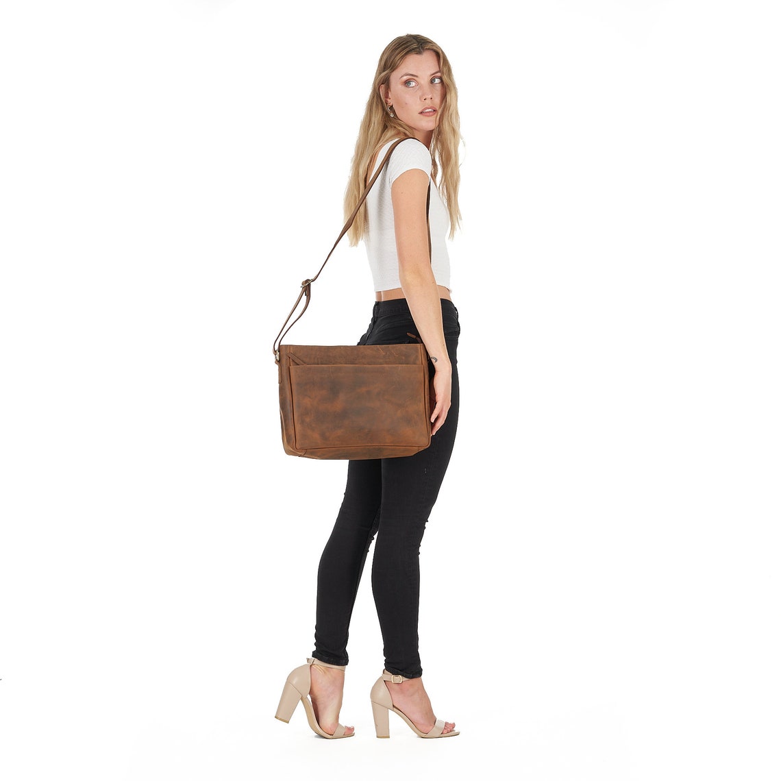 Limited Edition Leather Crossbody Tote Bag