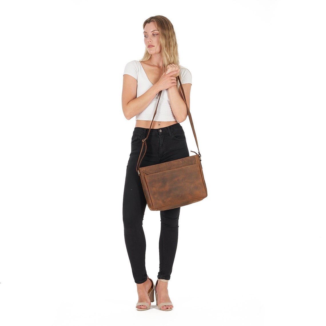 Limited Edition Leather Crossbody Tote Bag