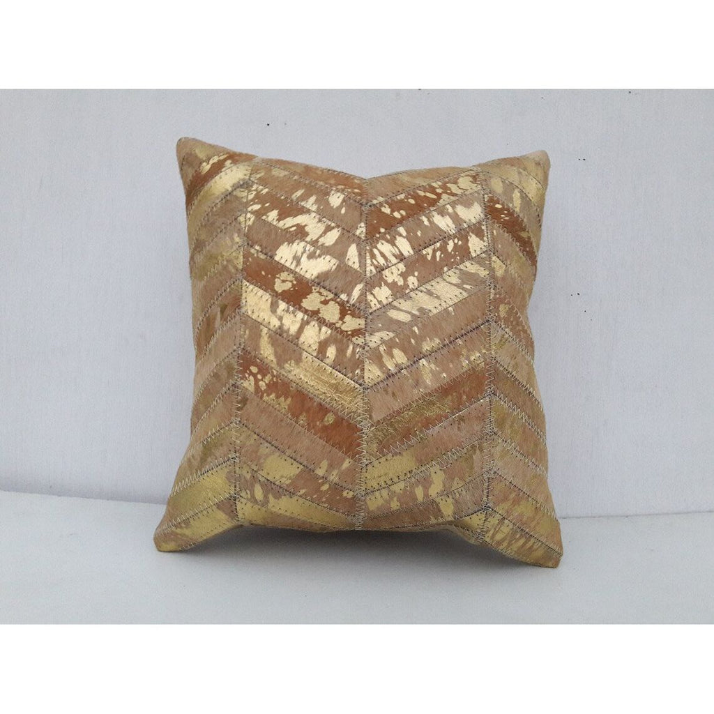 Bohemian Cowhide Leather Cushion Pillow Covers