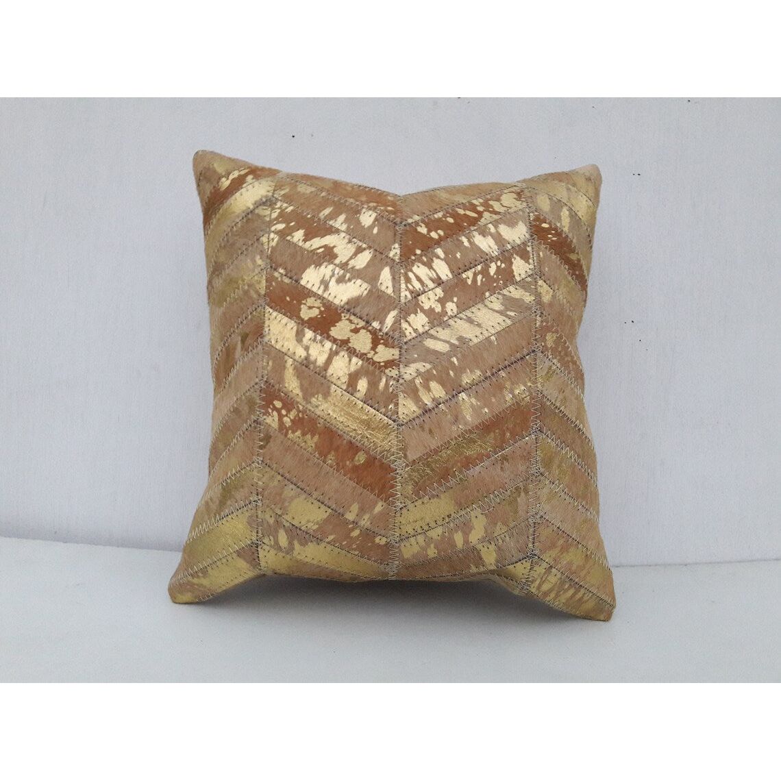 Bohemian Cowhide Leather Cushion Pillow Covers