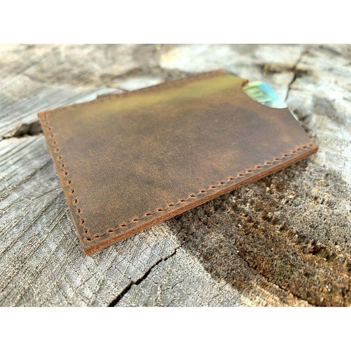 Rustic Elegance Leather Card Holder