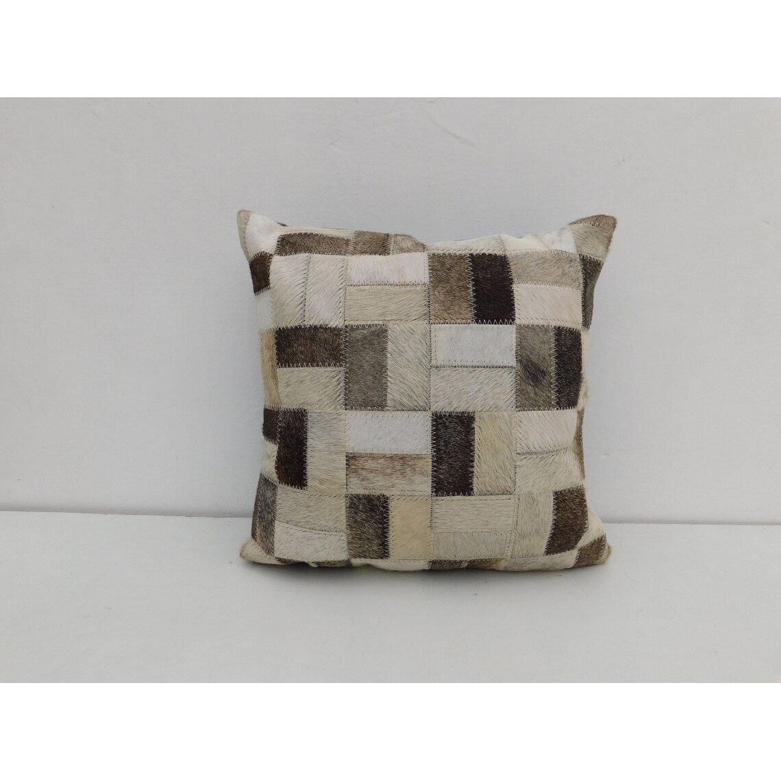 Stylish Cowhide Accent Leather Cushion Pillow Covers