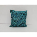 Stunning Cowhide Ocean Blues Cushion
