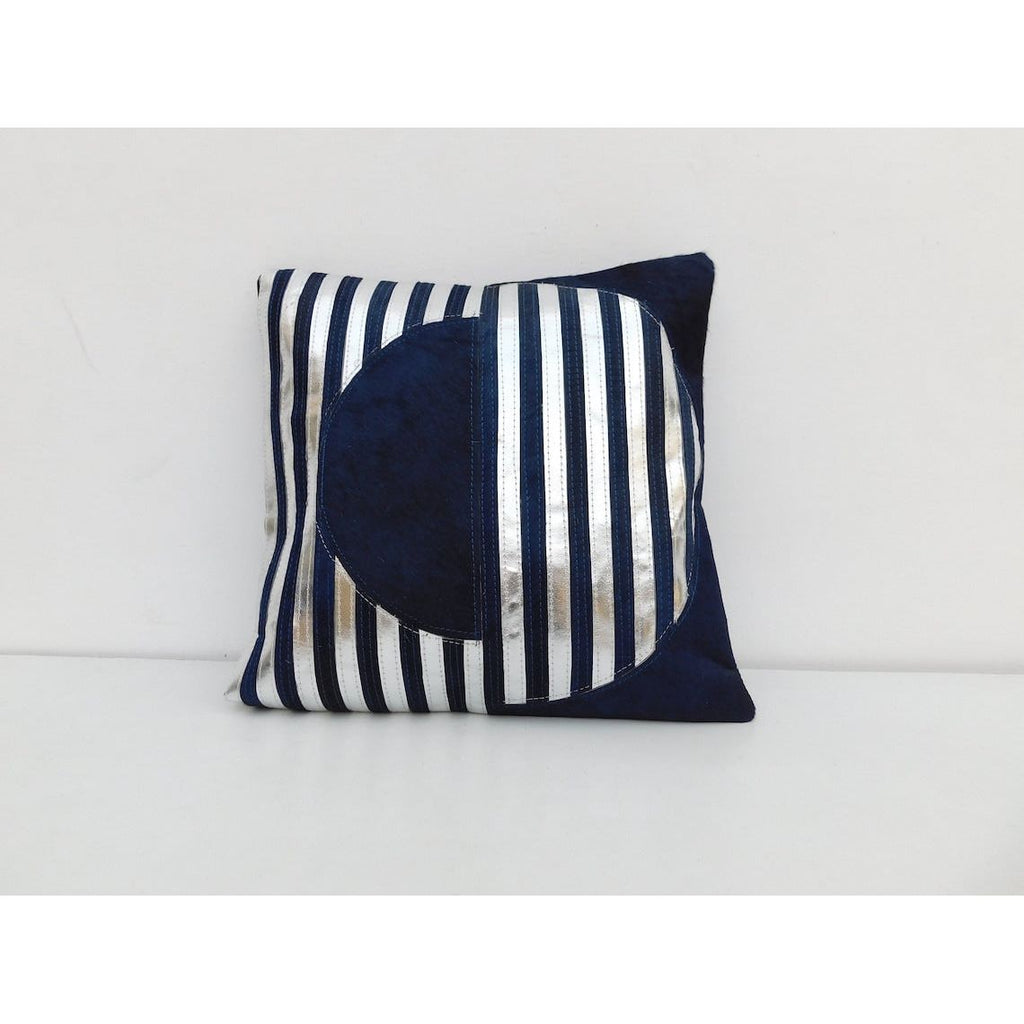 Genuine Blue Charm Cowhide Leather Cushion
