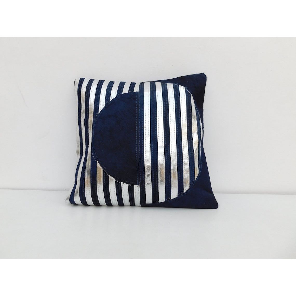 Genuine Blue Charm Cowhide Leather Cushion