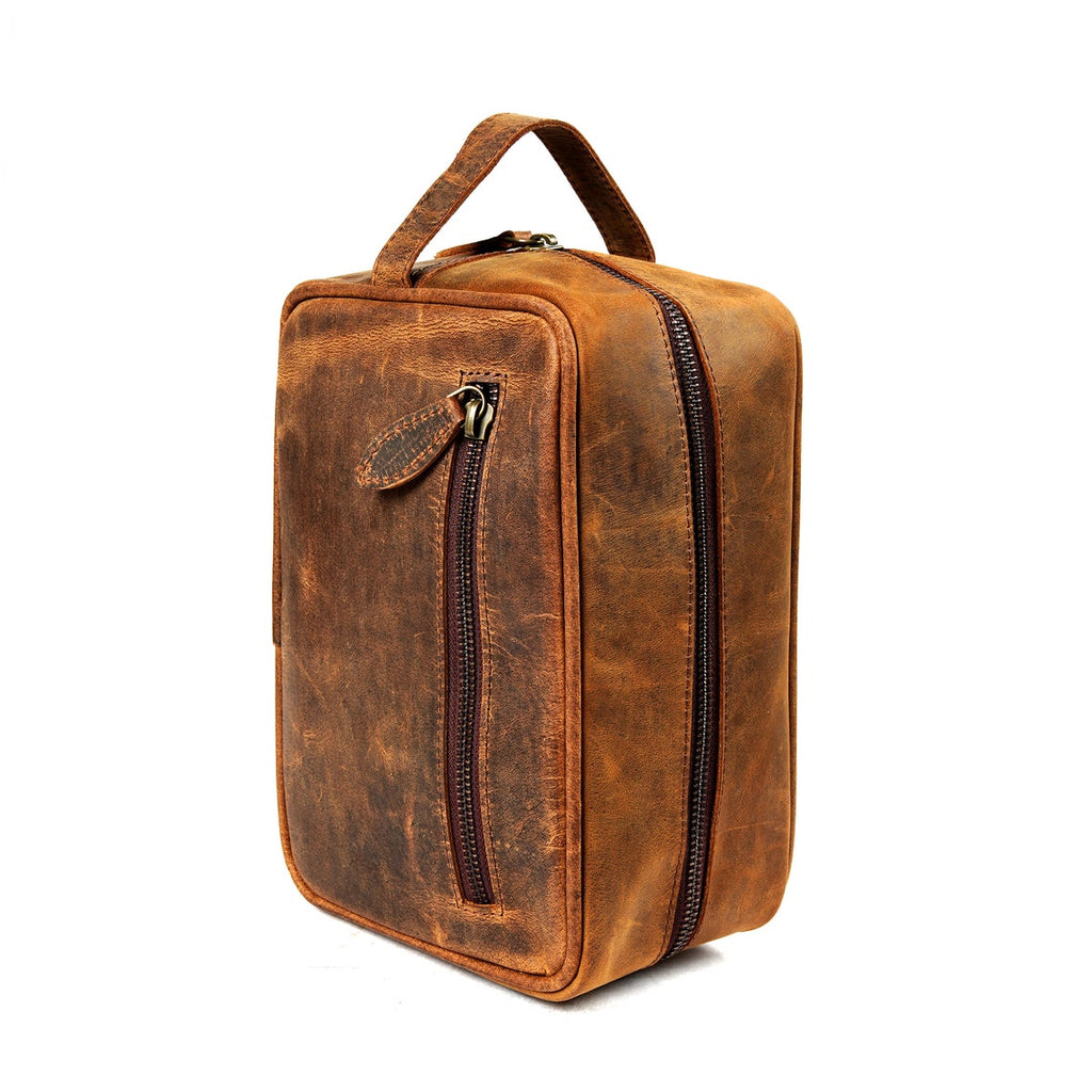 Rustic Groomsmen Essential Personalized Leather Dopp Kit