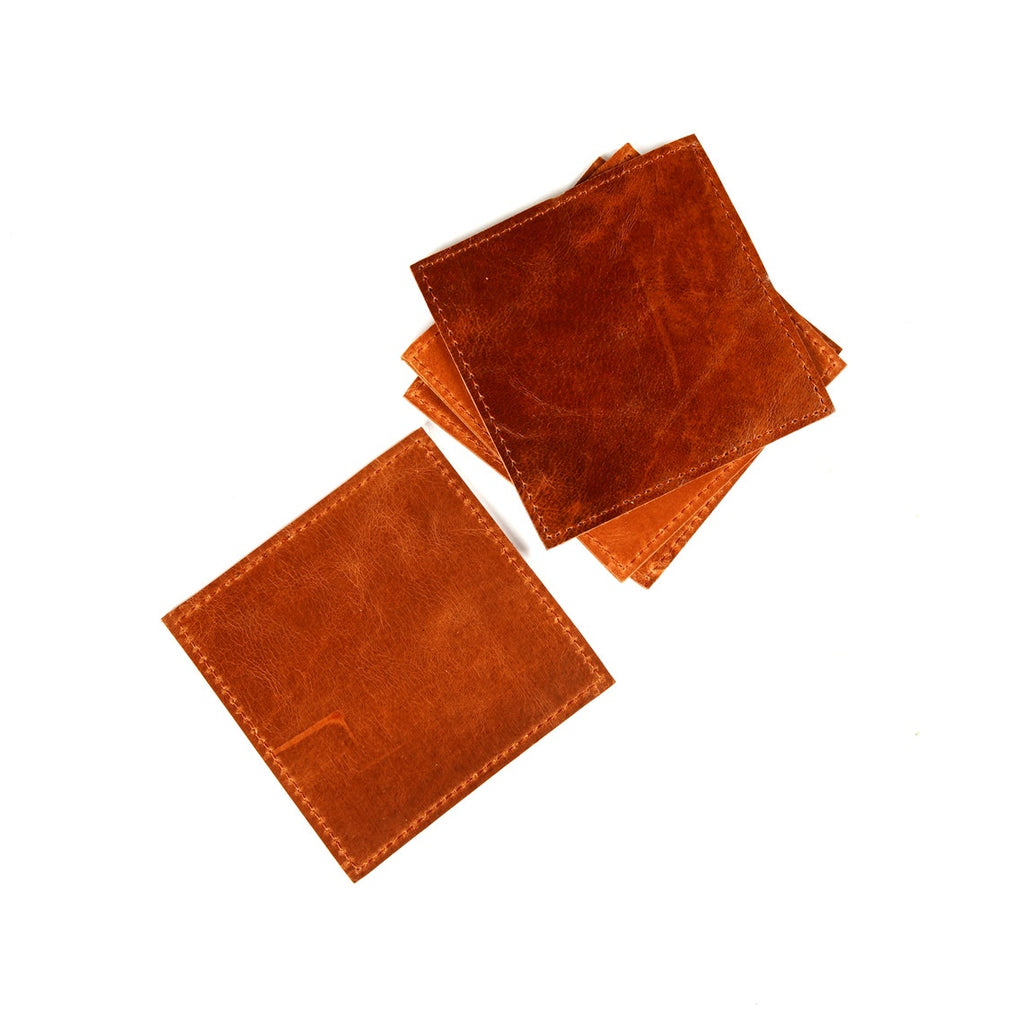 Sophisticated Simplicity Leather Coaster Set