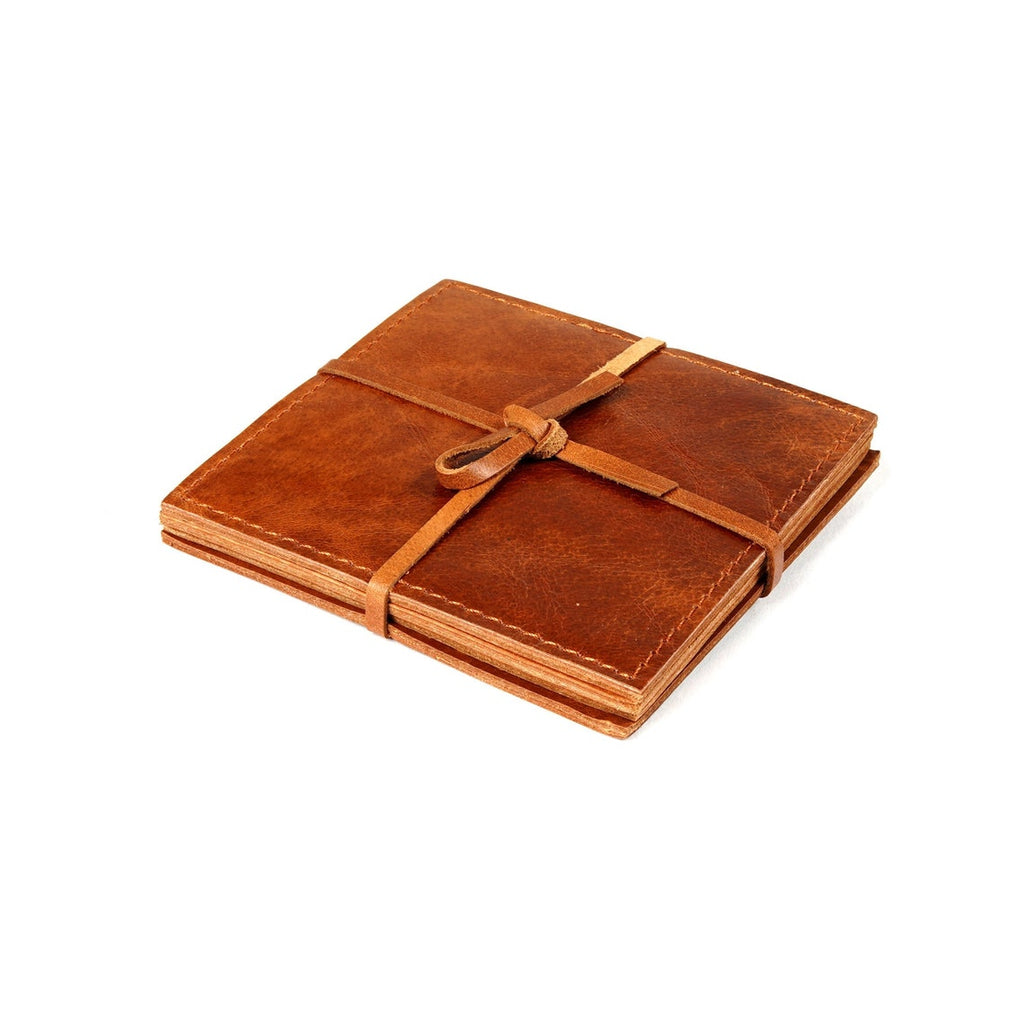 Sophisticated Simplicity Leather Coaster Set