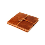 Stylish Home Accent Set of 4 Genuine Leather Coasters