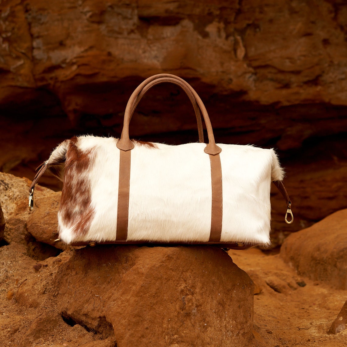 Tri-Tone Wanderlust Cowhide Leather Duffel Bag