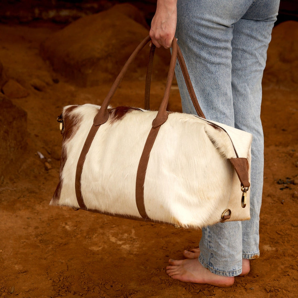 Tri-Tone Wanderlust Cowhide Leather Duffel Bag