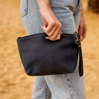 Sleek and Minimalist Small Leather Toiletry Crossbody Bag