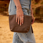 Sleek and Minimalist Small Leather Toiletry Crossbody Bag