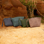 Sleek and Minimalist Small Leather Toiletry Crossbody Bag