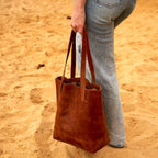 Elegance Brown Leather Tote Bag