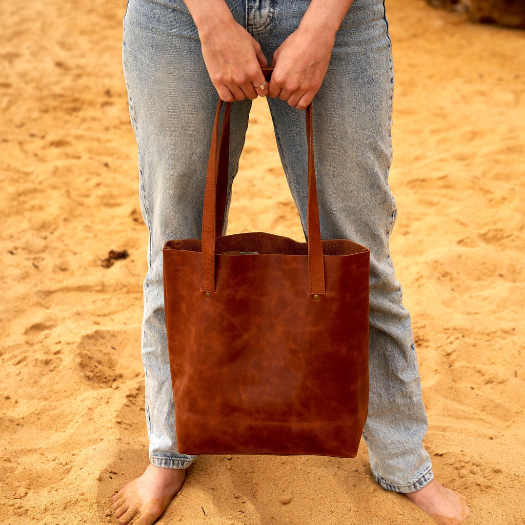 Elegance Brown Leather Tote Bag