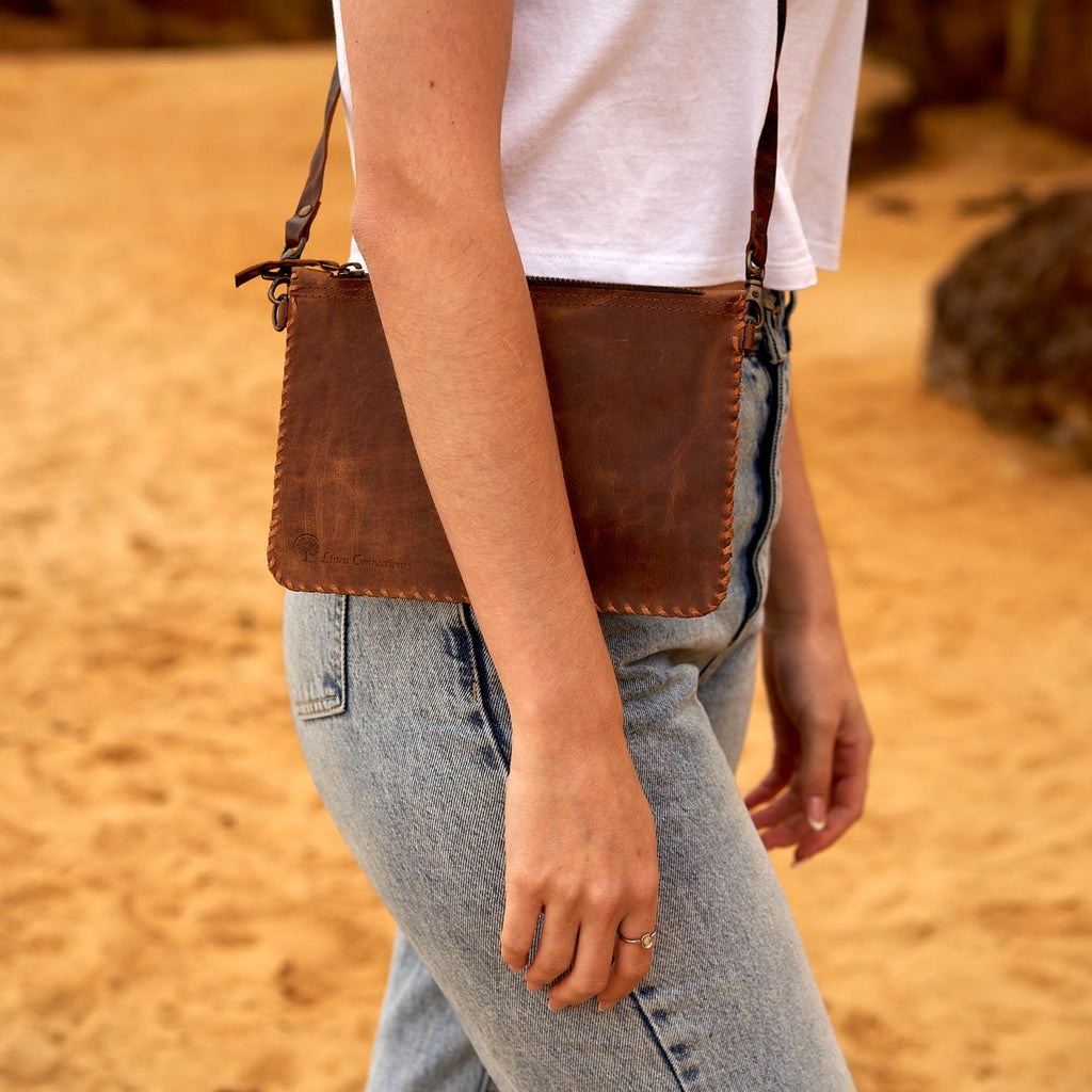 Distinctive Protection: Handmade Leather Crossbody Bag