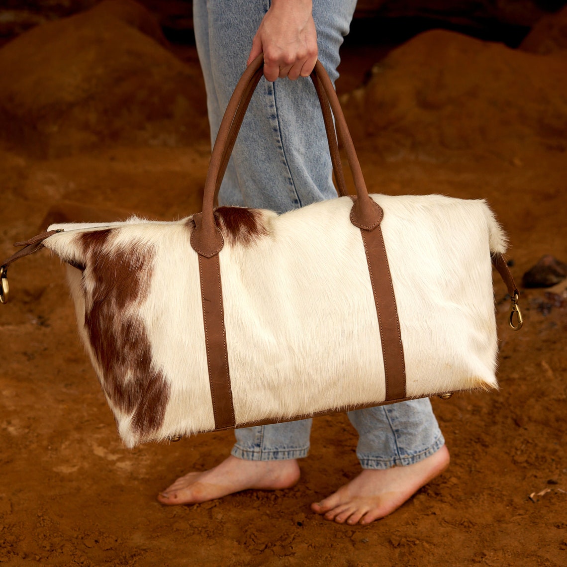 Tri-Tone Wanderlust Cowhide Leather Duffel Bag