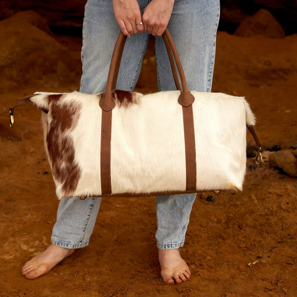 Tri-Tone Wanderlust Cowhide Leather Duffel Bag