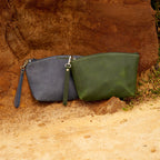 Sleek and Minimalist Small Leather Toiletry Crossbody Bag