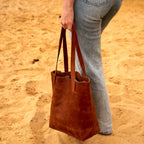 Elegance Brown Leather Tote Bag