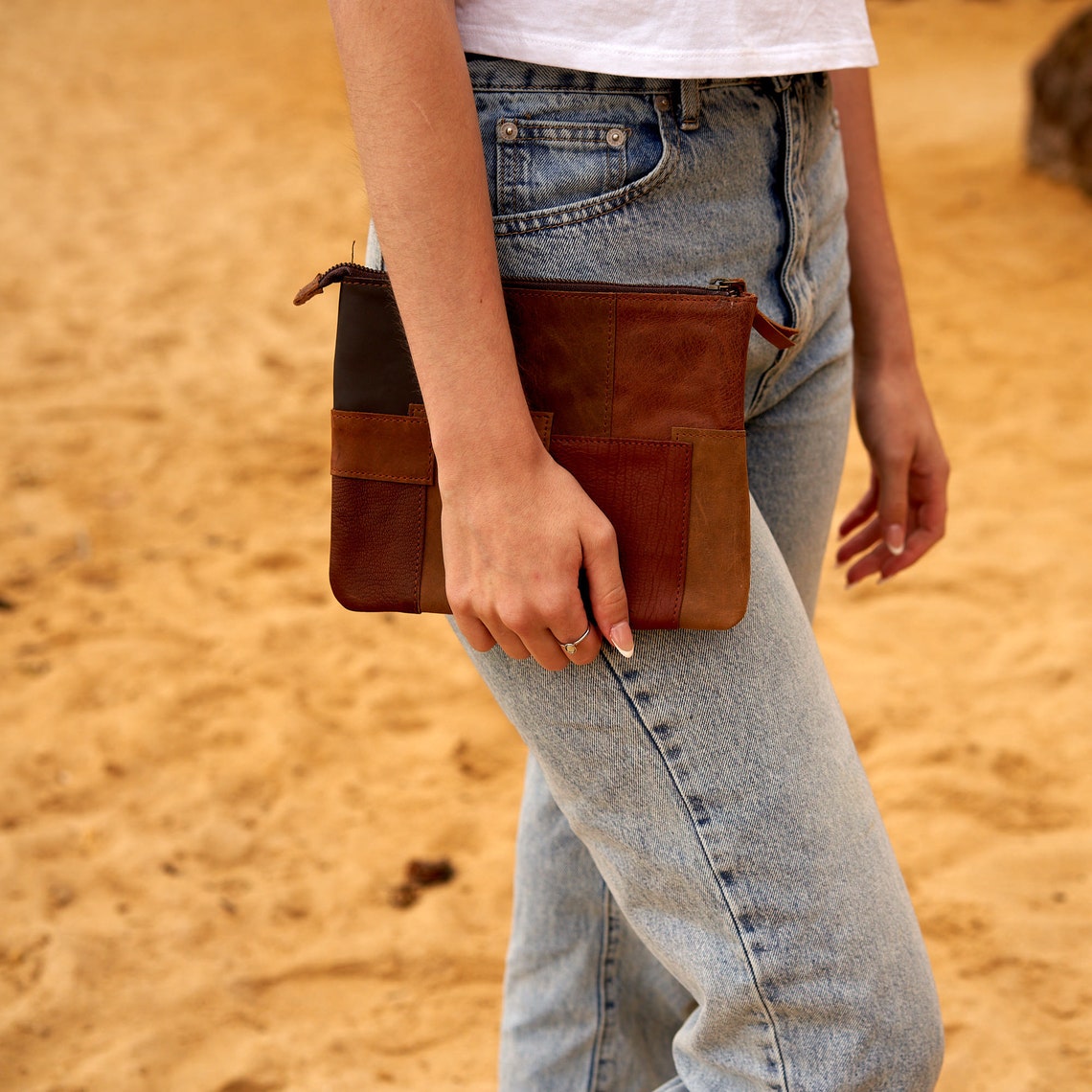 Patchwork Perfection Leather Clutch