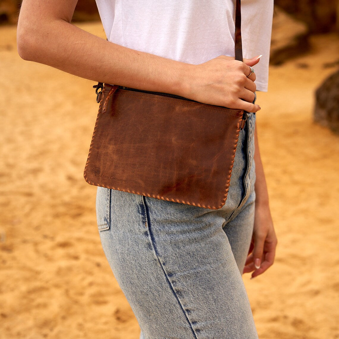 Distinctive Protection: Handmade Leather Crossbody Bag