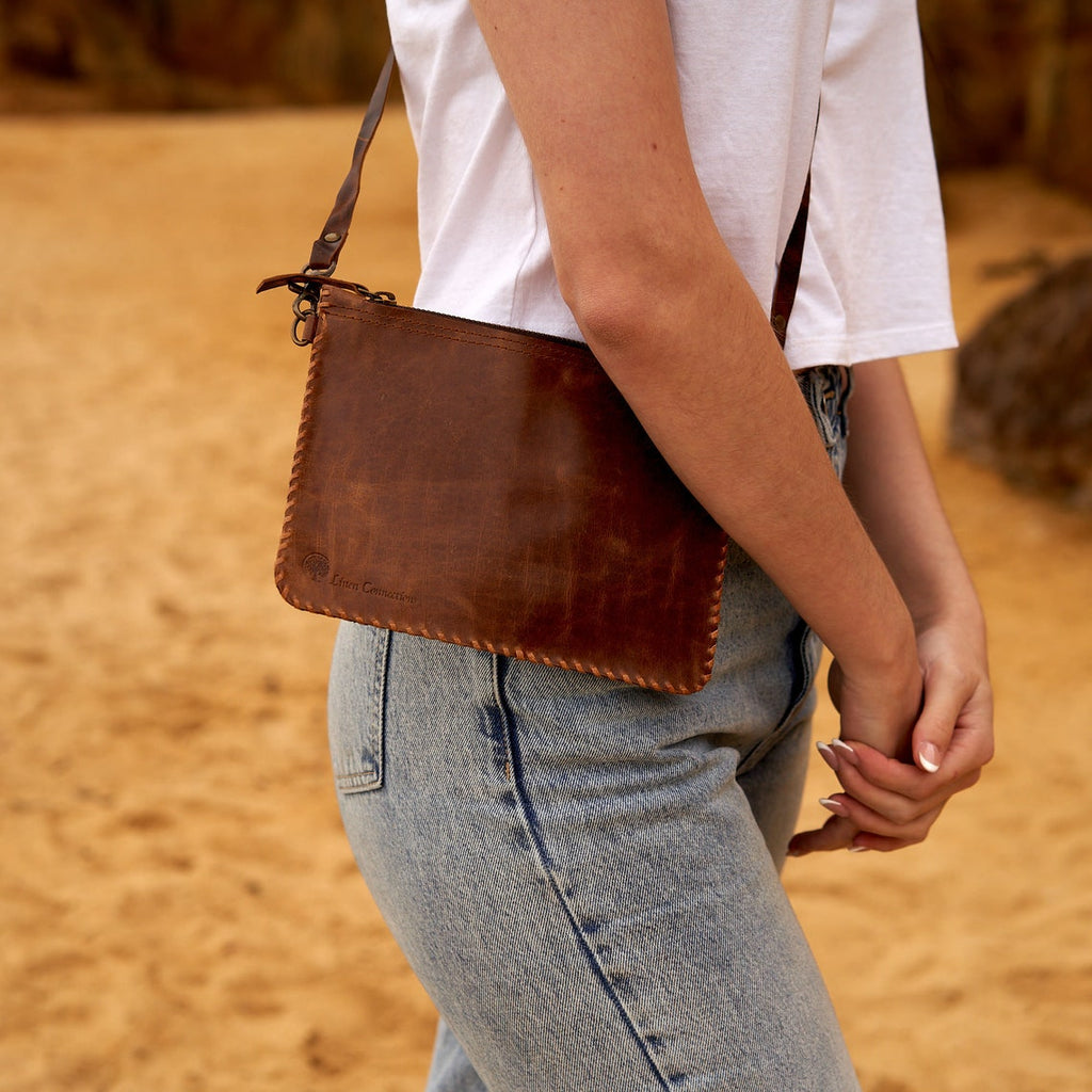 Distinctive Protection: Handmade Leather Crossbody Bag
