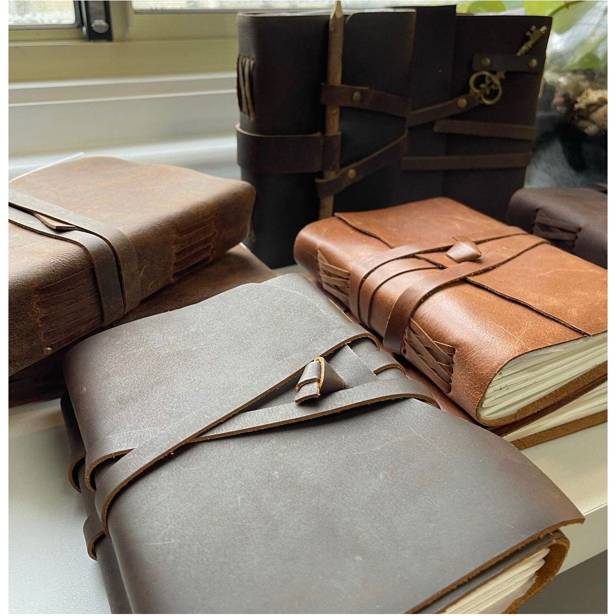 Duo of Nostalgia Vintage Leather Journals