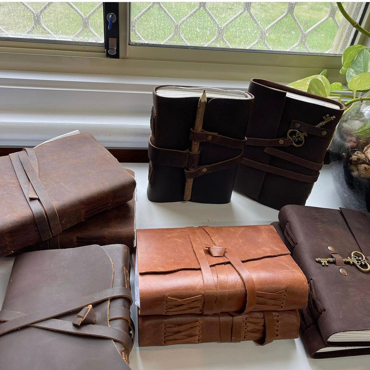 Duo of Nostalgia Vintage Leather Journals