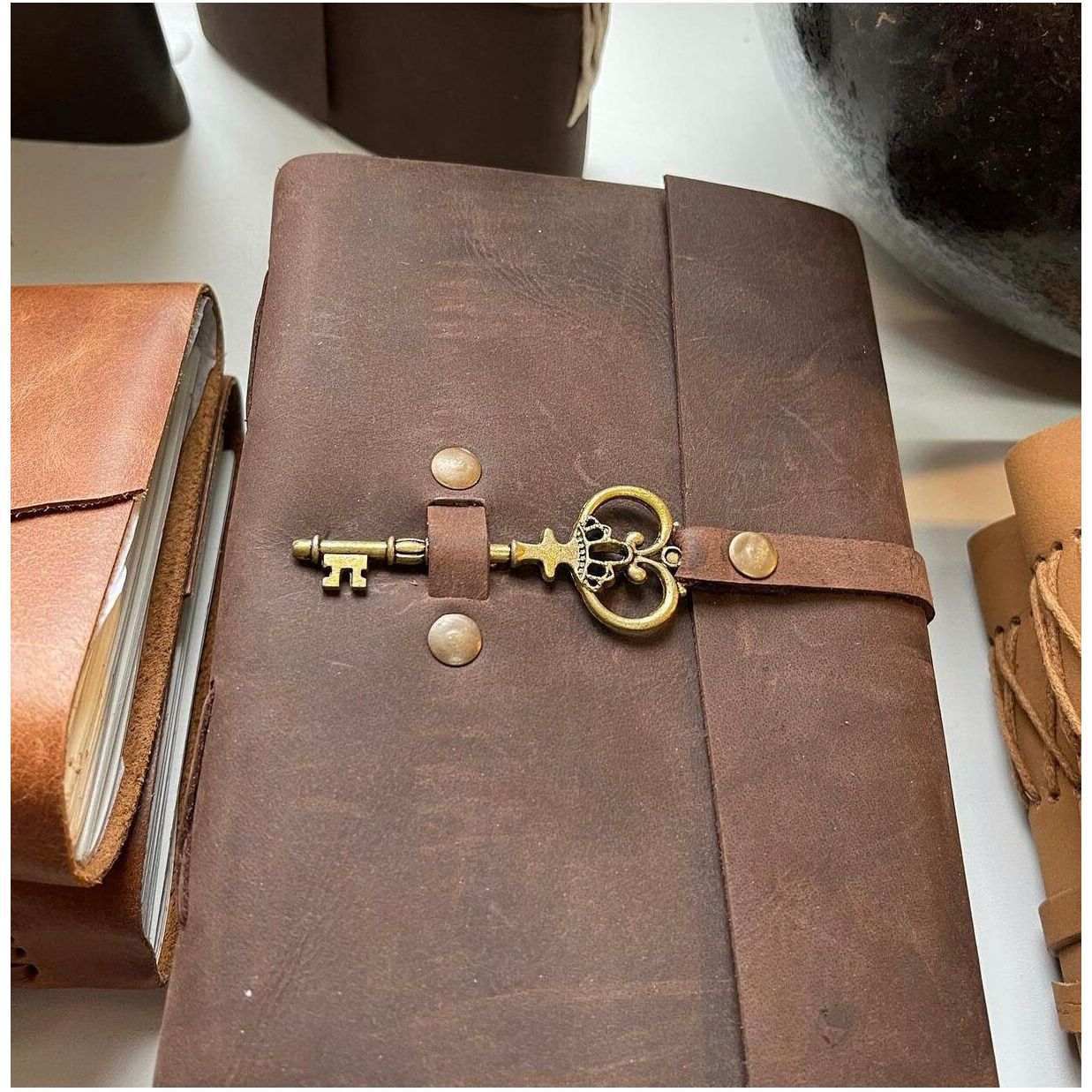Duo of Nostalgia Vintage Leather Journals