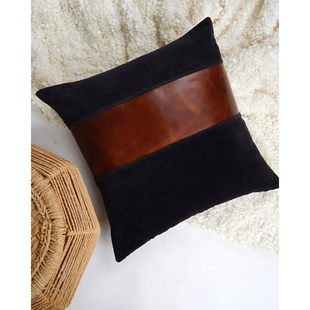 Luxurious Comfort Cushion Covers with Leather Patches