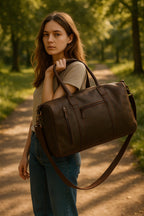 The Voyager - Handmade Leather Duffel Bag for Travel & Weekends